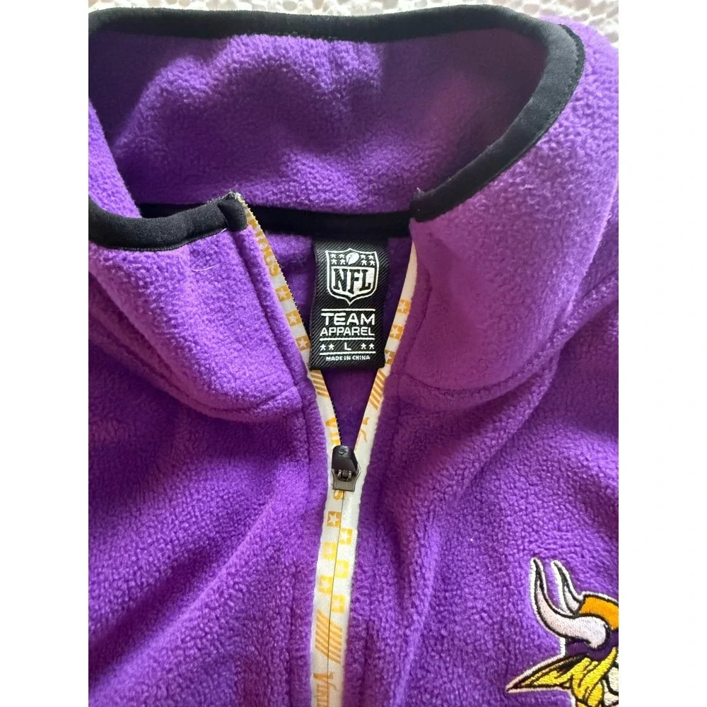 Minnesota Vikings NFL Apparel Reflective Fleece Vest Zip Mens Size L